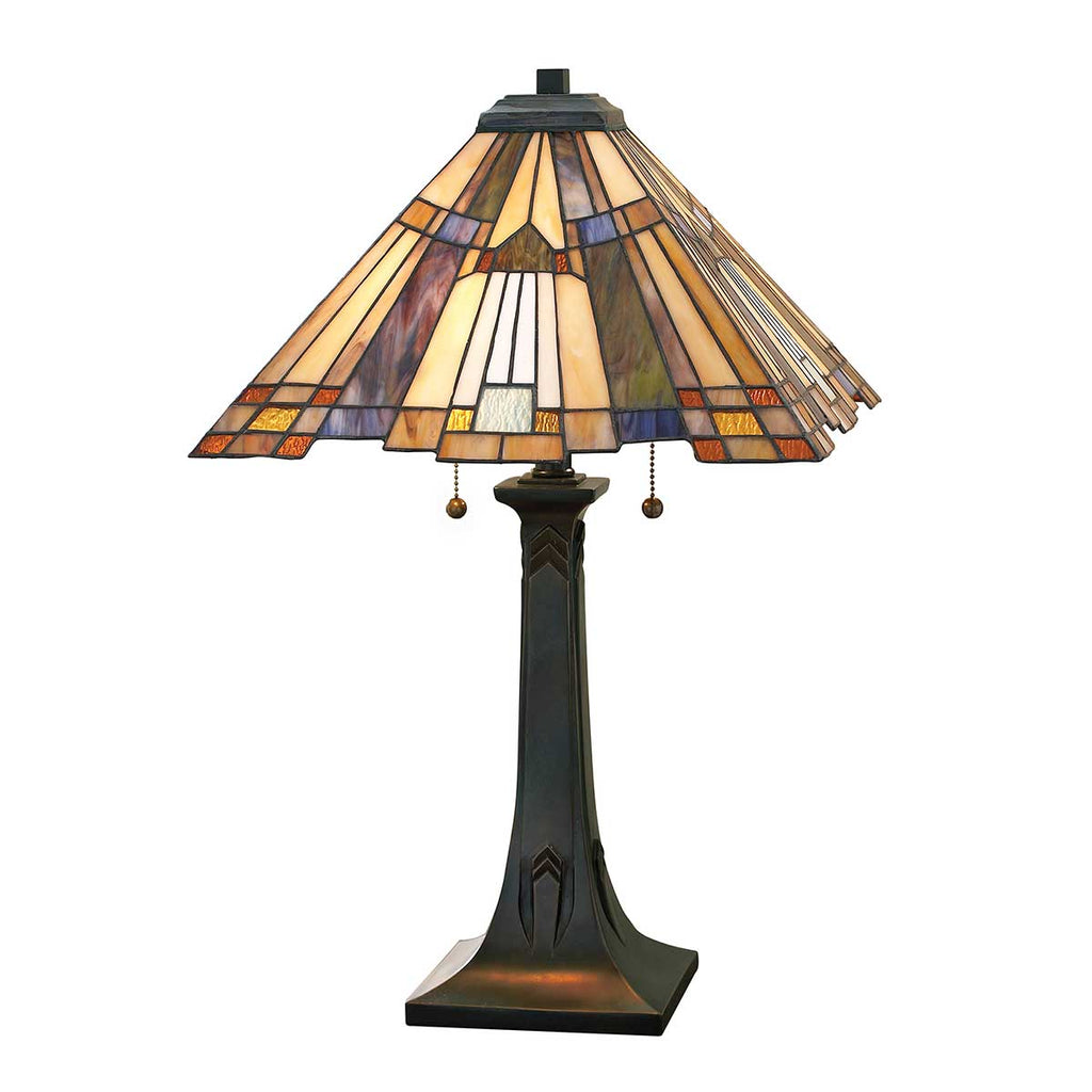Quoizel Inglenook Tiffany Table Lamp in Valiant Bronze