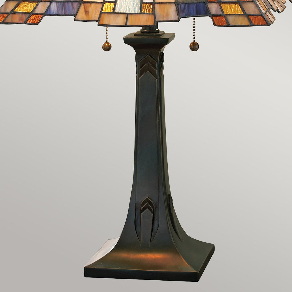 Quoizel Inglenook Tiffany Table Lamp in Valiant Bronze