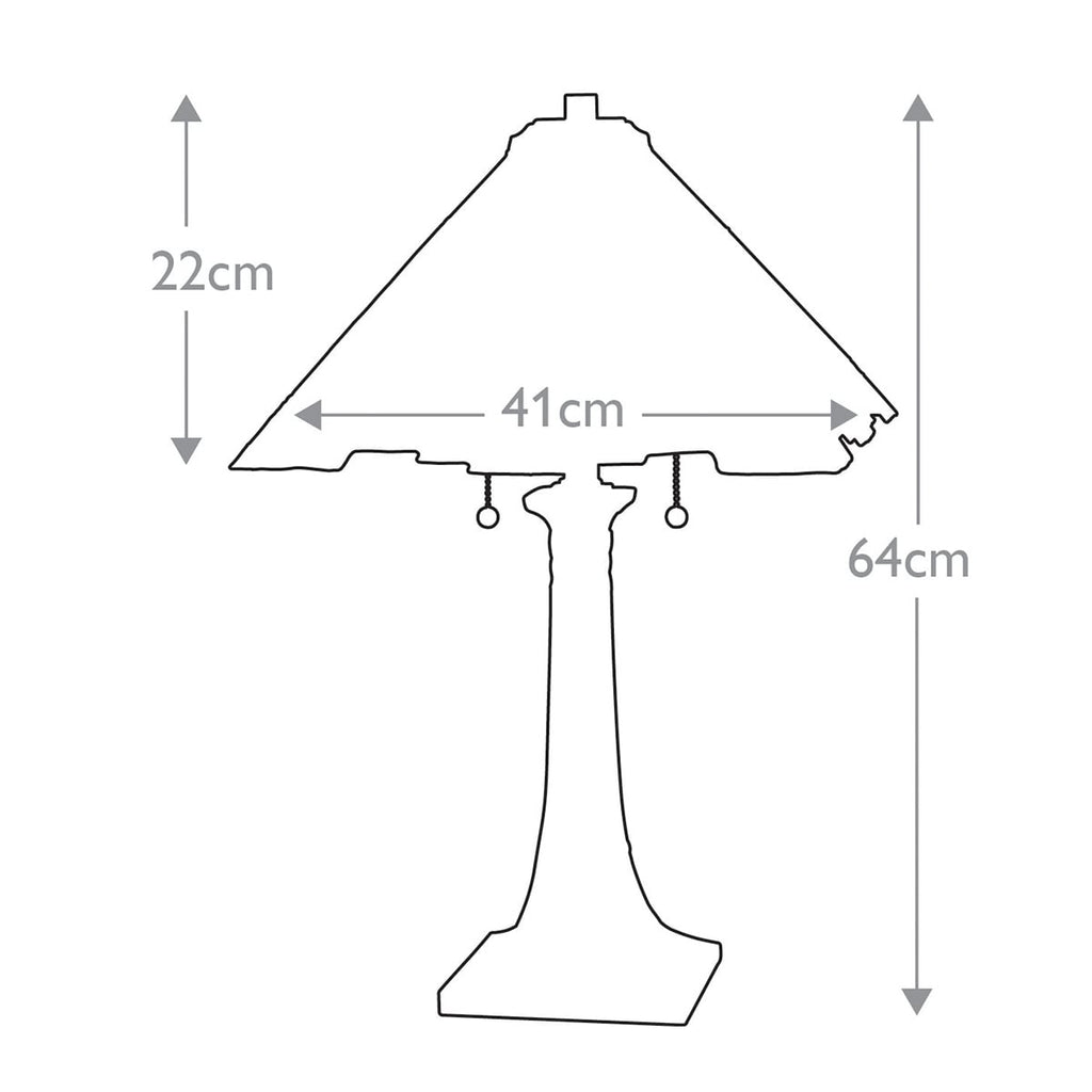 Quoizel Inglenook Tiffany Table Lamp in Valiant Bronze - dimensions