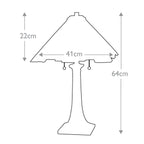 Quoizel Inglenook Tiffany Table Lamp in Valiant Bronze - dimensions