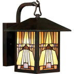 Quoizel Inglenook Tiffany Small Outdoor Wall Lantern in Valiant Bronze
