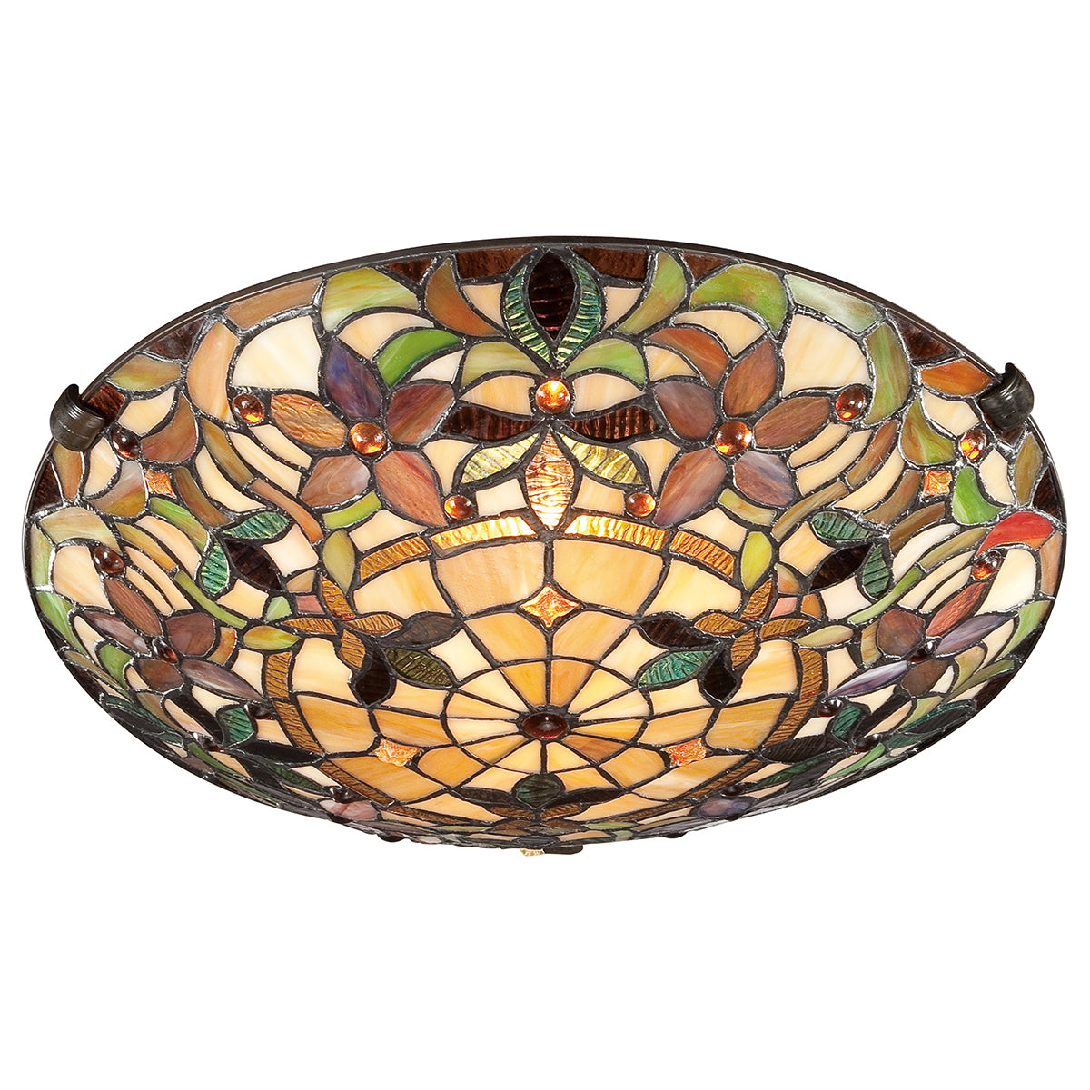 Quoizel Kami Tiffany 2 Light Flush Ceiling Light in Vintage Bronze