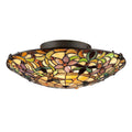 Quoizel Kami Tiffany 2 Light Flush Ceiling Light in Vintage Bronze