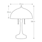 Quoizel Kami Tiffany Table Lamp in Vintage Bronze - dimensions