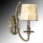 Quoizel Mottled Silver Leaf Wall Light With Crystal Drop QZ/KENDRA1