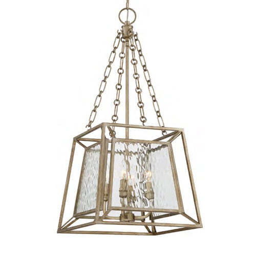 Quoizel QZ/LAKESIDE4/P/A Lakeside 4 Light Vintage Gold Ceiling Pendant Fitting