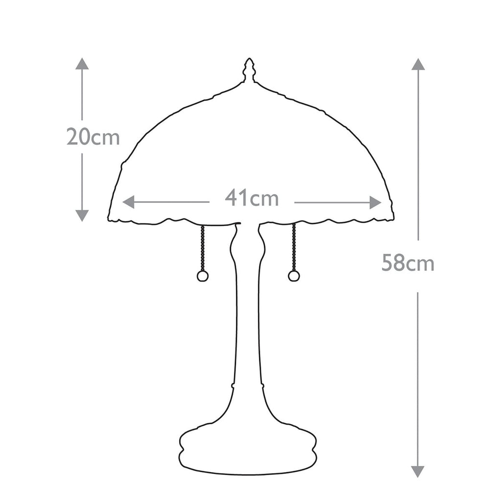 Quoizel Larissa Table Lamp in Vintage Bronze - dimensions
