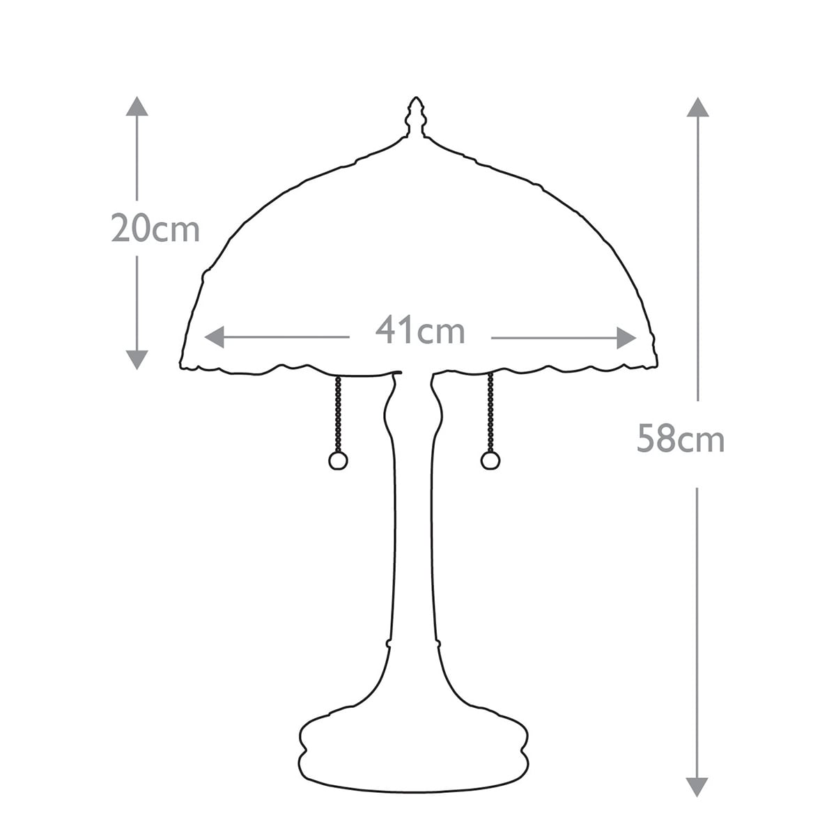 Quoizel Larissa Table Lamp in Vintage Bronze - dimensions