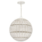 Quoizel Lindendale Pendant Antique White Rattan with Clear Shade Inside