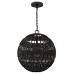 Quoizel Lindendale Pendant Western Bronze Rattan with Clear Shade Inside