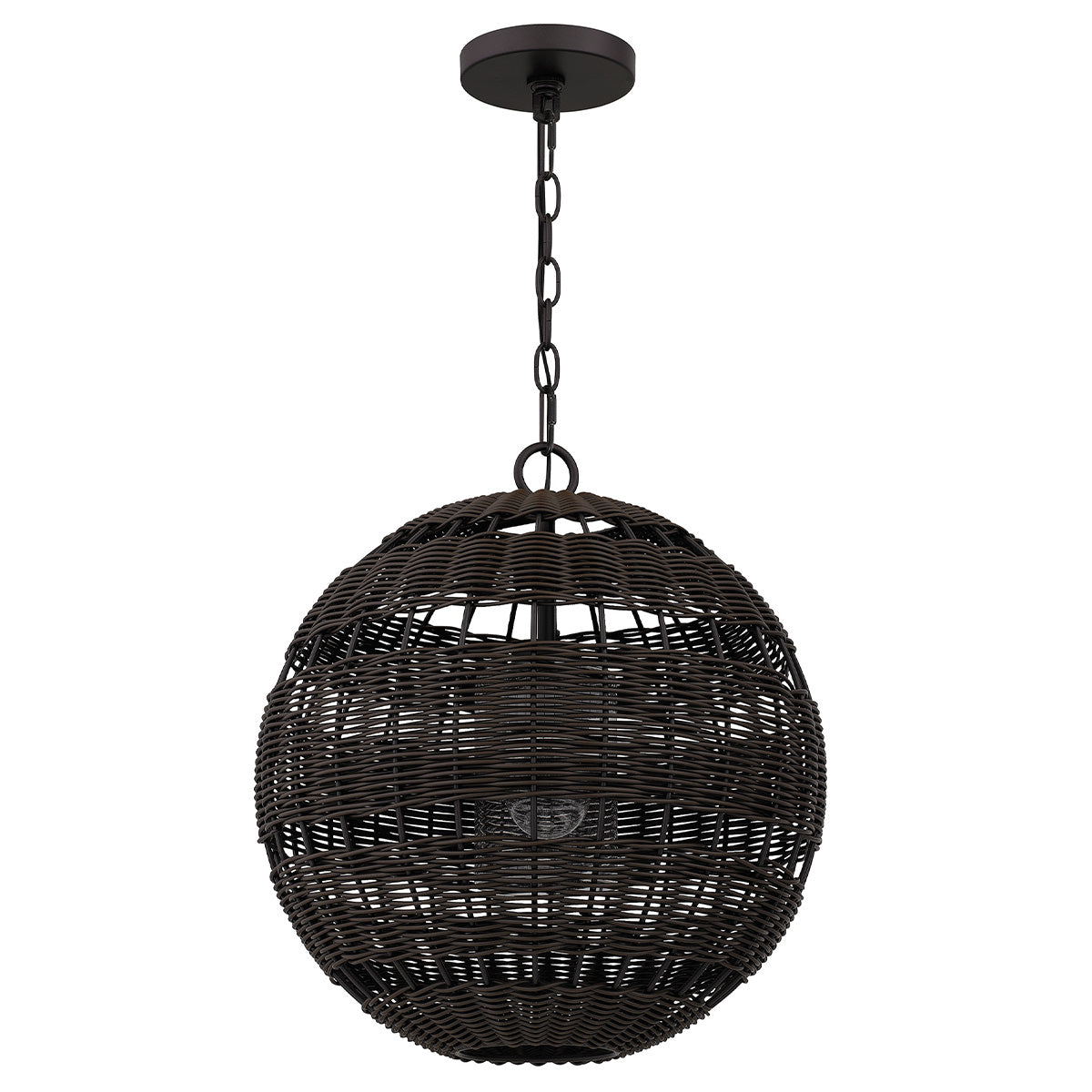 Quoizel Lindendale Pendant Western Bronze Rattan with Clear Shade Inside