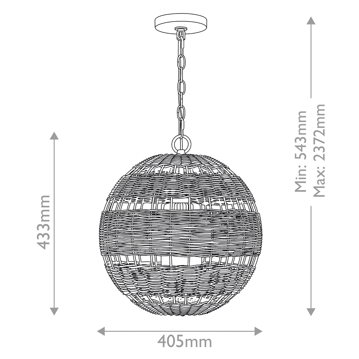 Quoizel Lindendale Pendant Western Bronze Rattan with Clear Shade Inside