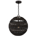 Quoizel Lindendale Pendant Western Bronze Rattan with Clear Shade Inside