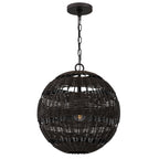 Quoizel Lindendale Pendant Western Bronze Rattan with Clear Shade Inside