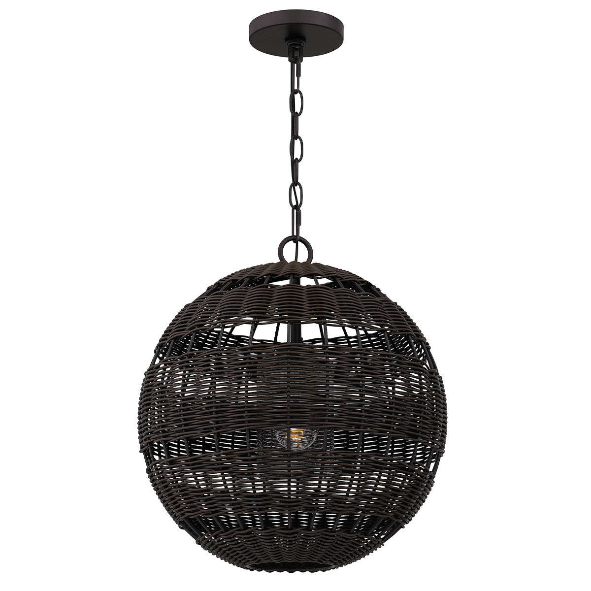 Quoizel Lindendale Pendant Western Bronze Rattan with Clear Shade Inside