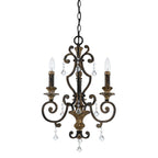 Quoizel Marquette 3 Light Crystal Ceiling Light in Bronze Gold