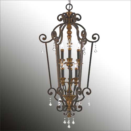 Quoizel Marquette 6 Light Crystal Ceiling Light in Bronze Gold