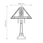 Quoizel Navajo 2 Light Tiffany styleTable Lamp Bronze with Art Glass Shade