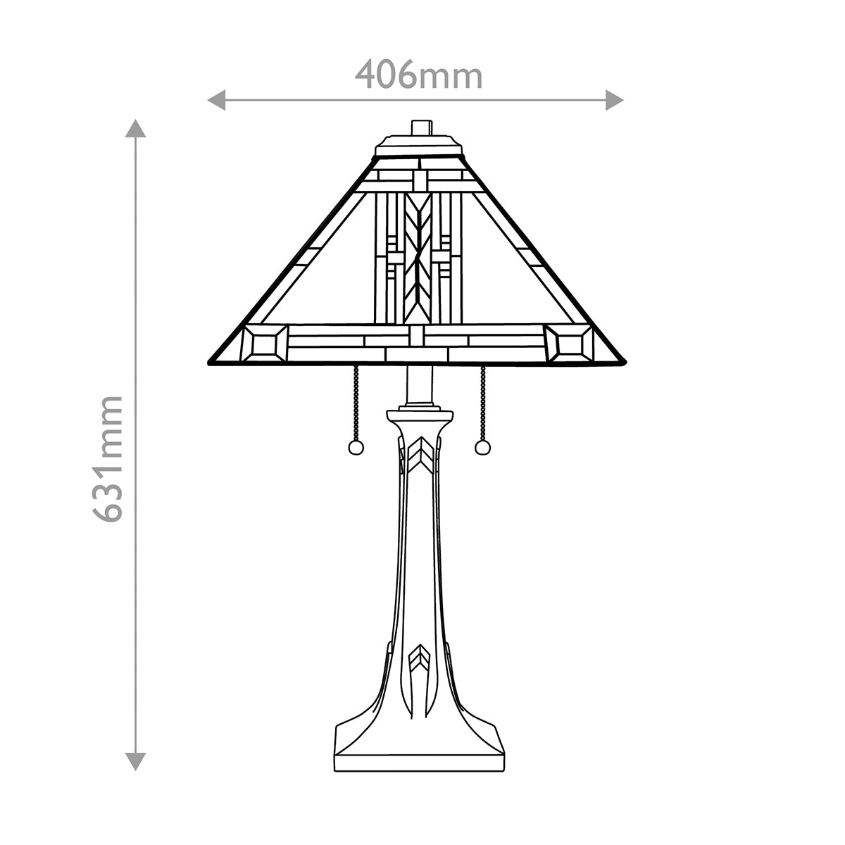 Quoizel Navajo 2 Light Tiffany styleTable Lamp Bronze with Art Glass Shade
