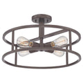 Quoizel New Harbor 4 Light Semi Flush Ceiling Light in Western Bronze