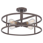Quoizel New Harbor 4 Light Semi Flush Ceiling Light in Western Bronze