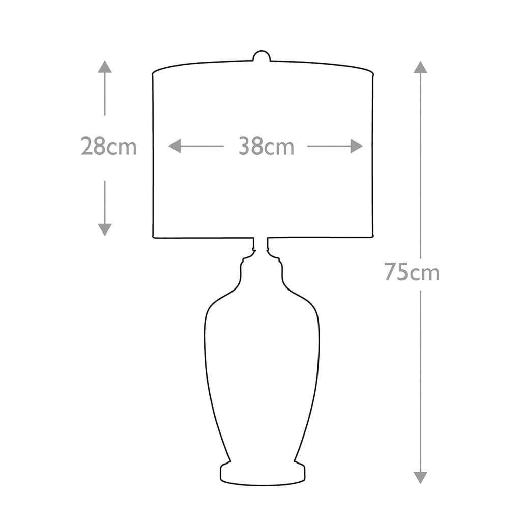 Quoizel Nicolls Table Lamp Mercury Glass ELS/QZ/NICOLLS - dimensions
