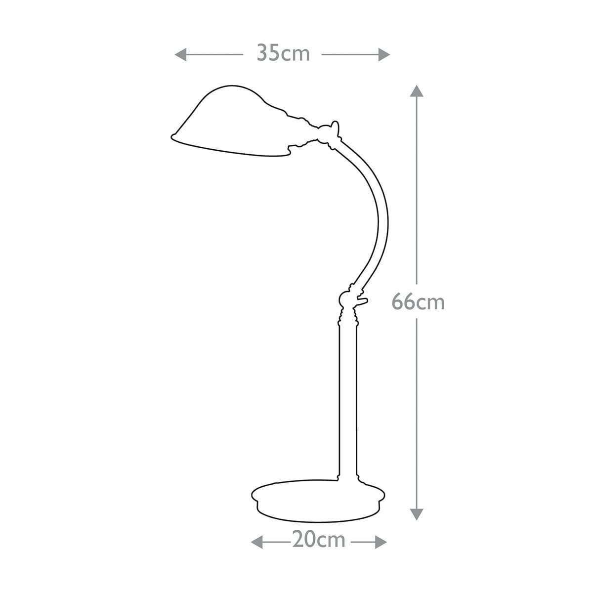 Quoizel Thompson LED Table Lamp in Brushed Nickel QZ-THOMPSON-TLBN - dimensions