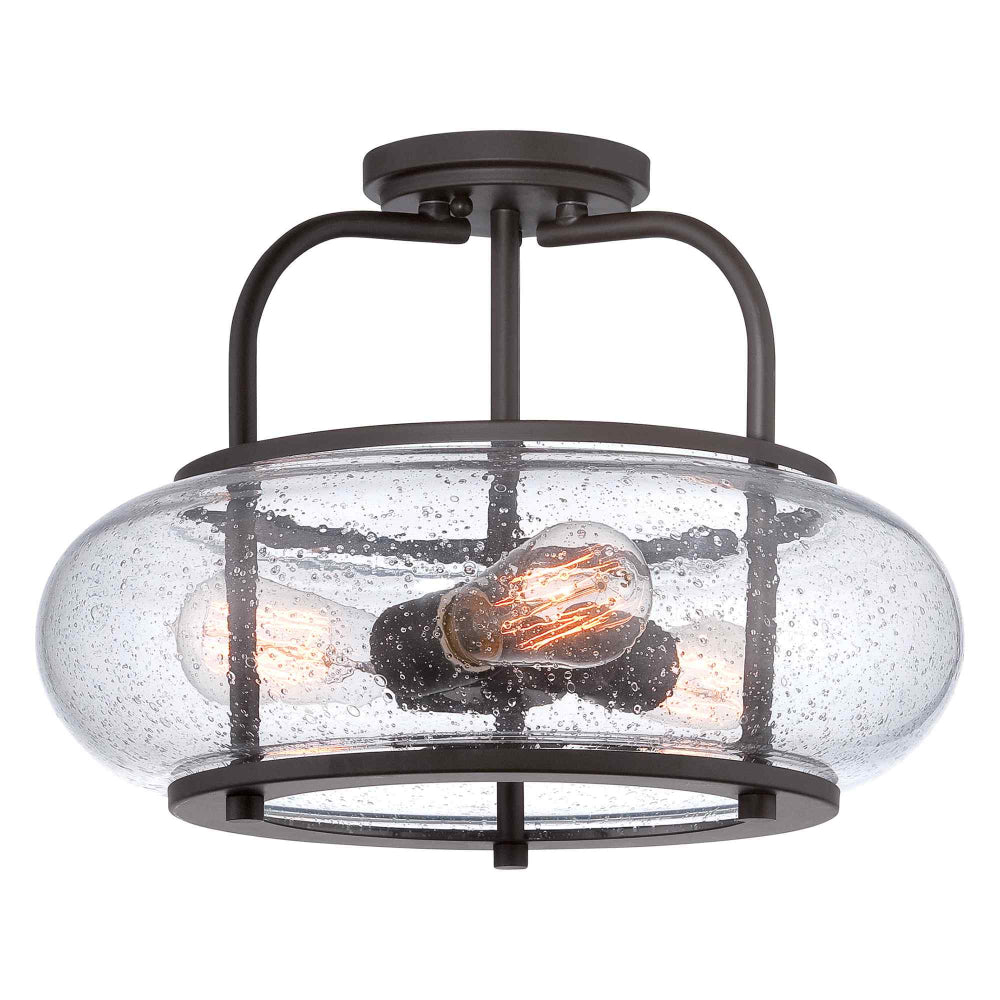 Quoizel Trilogy Medium Semi Flush Ceiling Light in Old Bronze