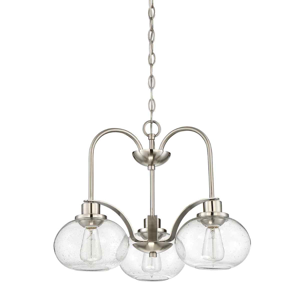 Quoizel Trilogy 3 Light Chandelier in Brushed Nickel