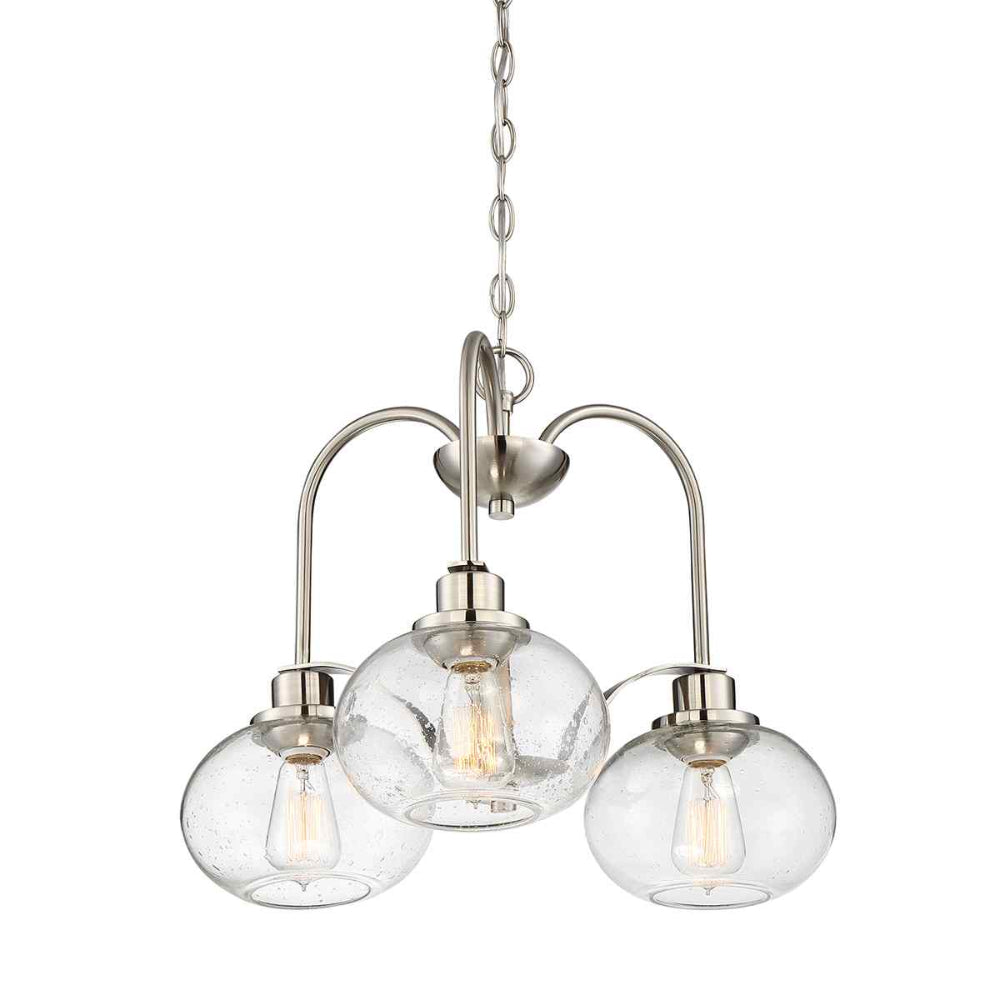 Quoizel Trilogy 3 Light Chandelier in Brushed Nickel