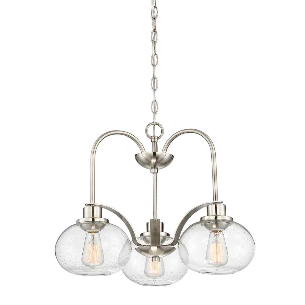 Quoizel Trilogy 3 Light Chandelier in Brushed Nickel