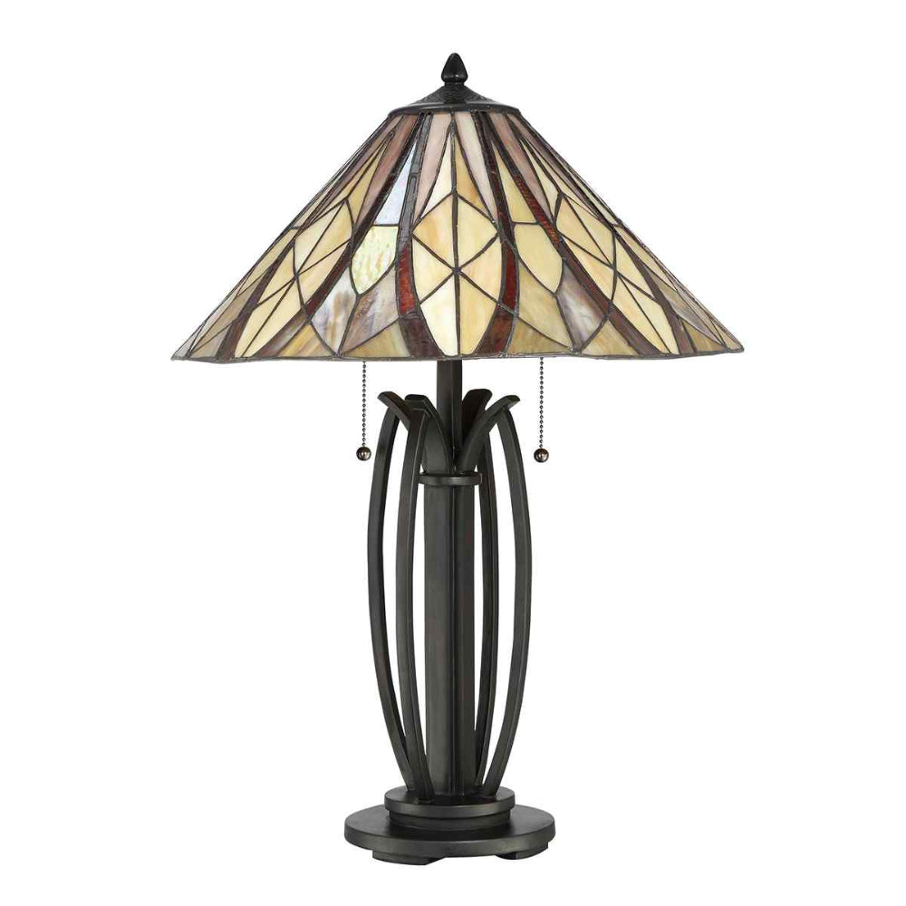 Quoizel Victory Tiffany Table Lamp in Valiant Bronze