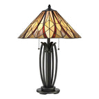 Quoizel Victory Tiffany Table Lamp in Valiant Bronze