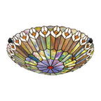 Quoizel Watkins 2 Light Tiffany style Flush Valiant Bronze & Art Glass Shade