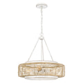 Quoizel Waylon 4 Light Pendant Antique White with Rope Shade