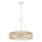Quoizel Waylon 4 Light Pendant Antique White with Rope Shade
