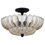 Quoizel Whitecap 4 Light Semi Flush Medium Tinted Amber Glass with Mottled Cocoa Brown