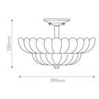 Quoizel Whitecap 4 Light Semi Flush Medium Tinted Amber Glass with Mottled Cocoa Brown