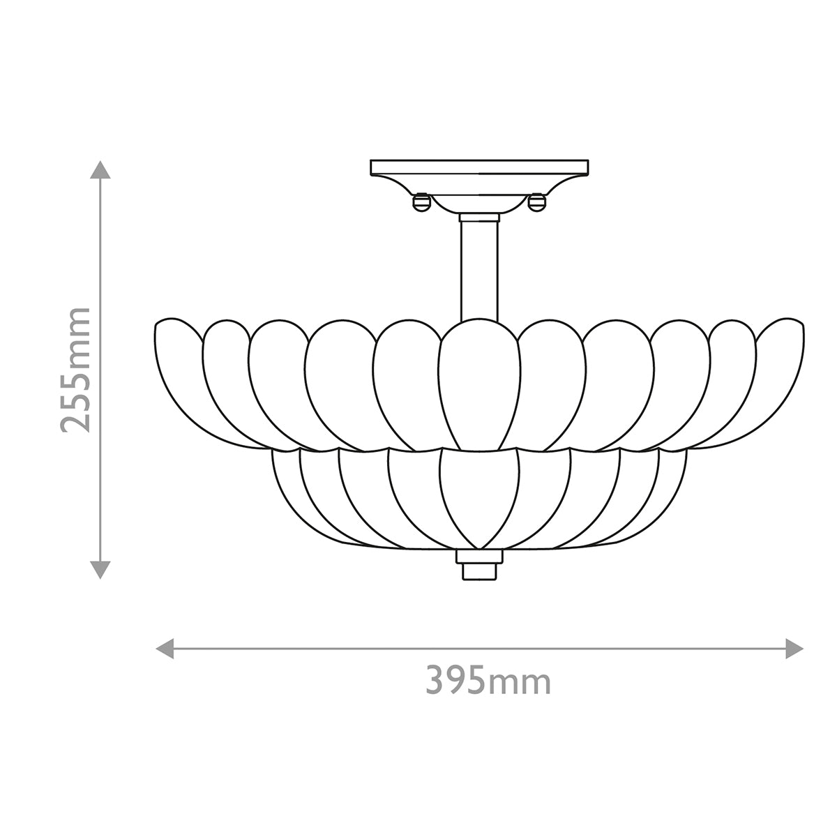 Quoizel Whitecap 4 Light Semi Flush Medium Tinted Amber Glass with Mottled Cocoa Brown