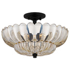 Quoizel Whitecap 4 Light Semi Flush Medium Tinted Amber Glass with Mottled Cocoa Brown