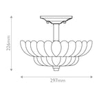Quoizel Whitecap 3 Light Semi Flush Medium Tinted Amber Glass with Mottled Cocoa Brown