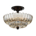 Quoizel Whitecap 3 Light Semi Flush Medium Tinted Amber Glass with Mottled Cocoa Brown