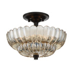Quoizel Whitecap 3 Light Semi Flush Medium Tinted Amber Glass with Mottled Cocoa Brown
