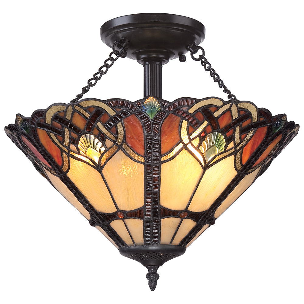 Quoizel Cambridge Large Semi Flush Ceiling Light in Vintage Bronze