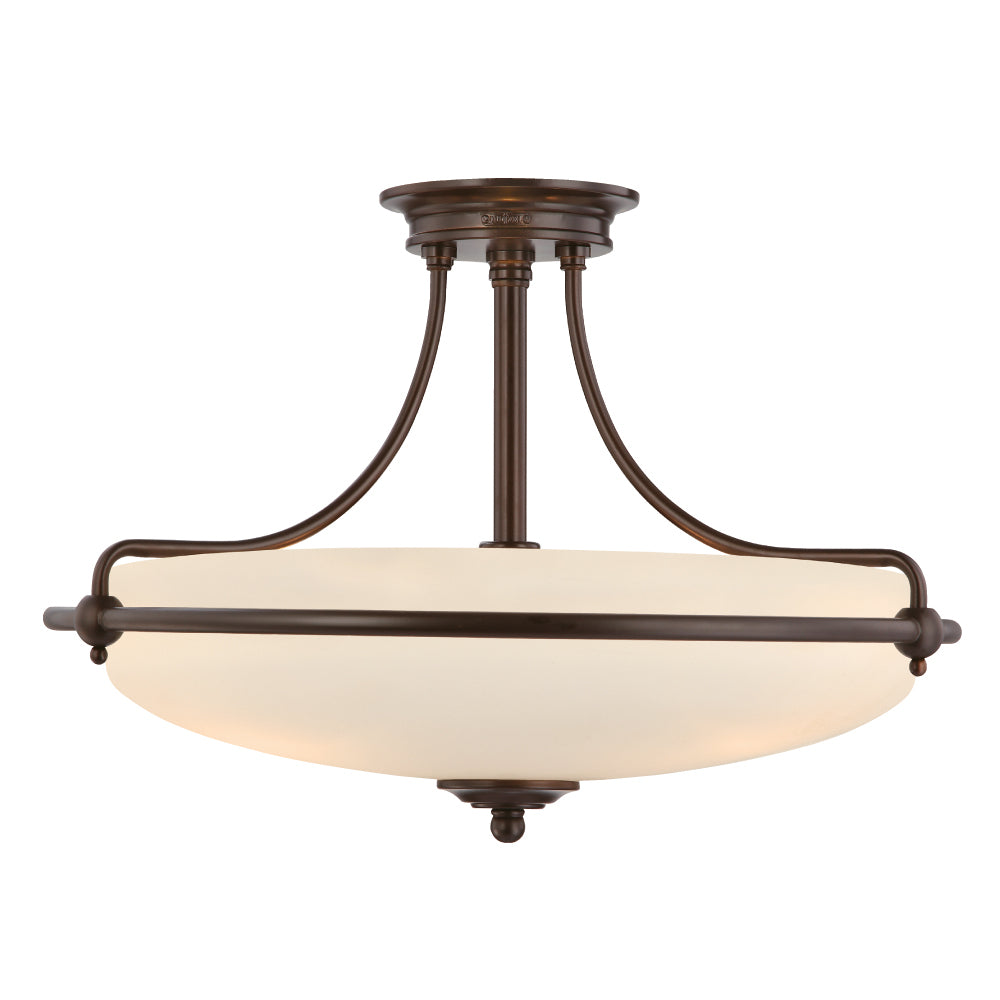 Quoizel Griffin 4 Light Semi Flush Ceiling Light in Palladian Bronze