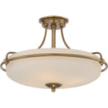 Quoizel Griffin 4 Light Semi Flush Ceiling Light in Weathered Brass