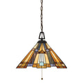 Quoizel Inglenook Tiffany Pendant Light in Valiant Bronze