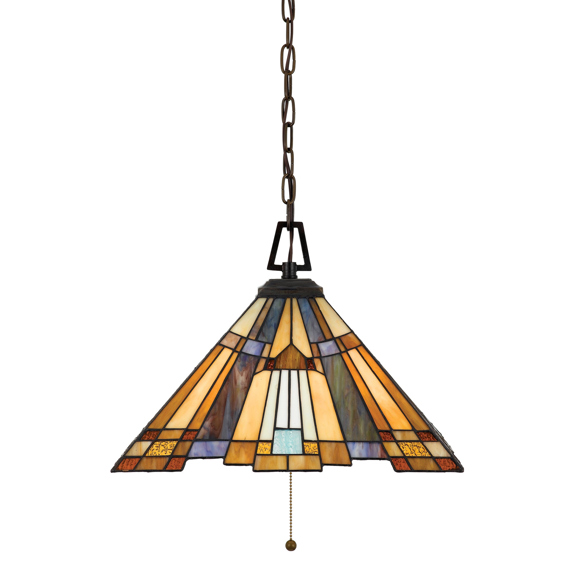 Quoizel Inglenook Tiffany Pendant Light in Valiant Bronze