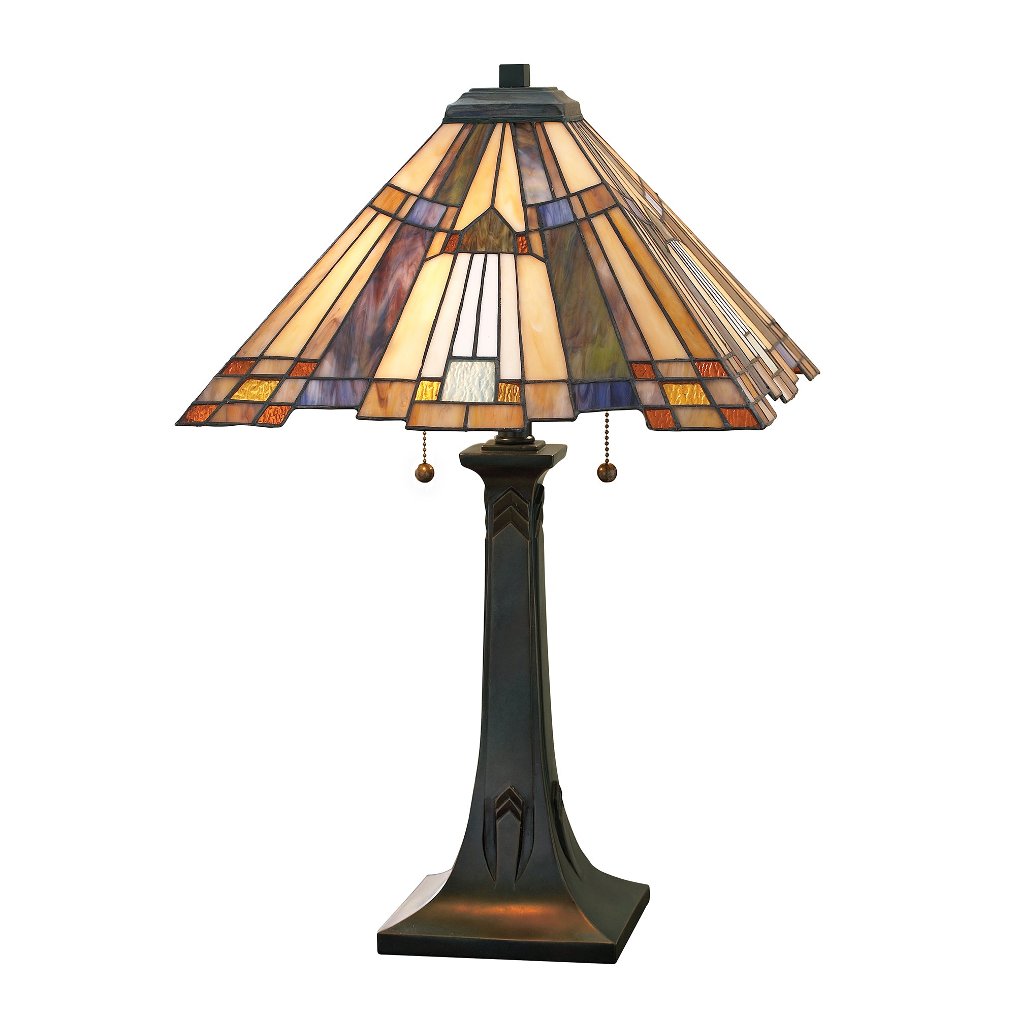 Quoizel Inglenook Tiffany Table Lamp in Valiant Bronze