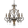 Quoizel Marquette 9 Light Crystal Chandelier in Bronze Gold